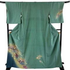 夏物単衣 振袖 正絹263グリーン紅型165cmまで 13号 - メルカリ