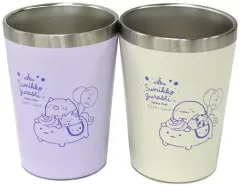 【中古】マグカップ・湯のみ ねこ＆とかげ たぴおかパーク ほっこり真空ステンレスペアタンブラー 「すみっコぐらし」 タイトー限定