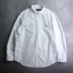美品 ラルフローレン 長袖シャツ 白 XLサイズ ボタンダウン マルチカラーポニー刺しゅう 2024年製 QRタグ POLO RALPH LAUREN