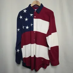 トミーヒルフィガー メンズ ヴィンテージ 90's アメリカン フラグ シャツ USA L