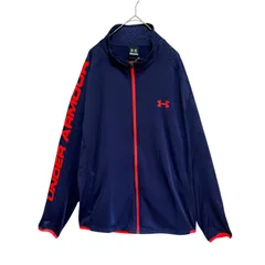 【未使用品】UNDER ARMOUR トレーニングジャケット XL ネイビー MDN/BOR ルーズフィット メンズ フルジップ ジャージ アンダーアーマー スポーツウェア 新品タグ付のサムネイル
