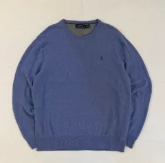 POLO RALPH LAUREN ポロラルフローレン ラウンドネック ウールニット スカイブルー