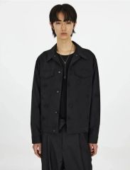 Muji Lbo 太番手リネンドローストリングジャケット　黒 L Muji Lbo 太番手リネンドローストリングジャケット 黒 L - メルカリ