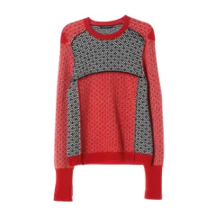 Alexander McQueen アレキサンダー・マックイーン カシミア クルーネック パータン ニット セーターのサムネイル