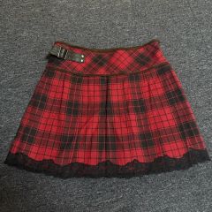 v系 赤黒チェック巻きスカート ポーチ付き パンク アーカイブ MIDAS風