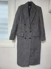 ZARA ヘリンボーン ダブル ロングコート