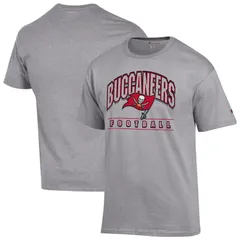 チャンピオン メンズ トップス Tシャツ Mens Champion Heather Gray Tampa Bay Buccaneers Football TShirt Buc Grey グレー