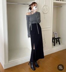 ひんやりストレッチジップスカートLL overE オーバーイー - メルカリ