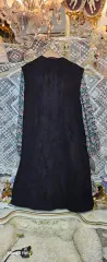 ZARA ザラ ベーシック(Zara Basic)ロング丈ブラック スウェード ロング丈ベスト