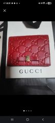 GUCCI グッチ シマ レザー 長財布 赤 リボン キズ有 - メルカリ