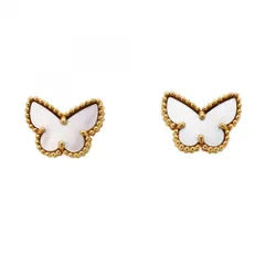 ヴァン・クリーフ＆アーペル(Van Cleef & Arpels) ヴァンクリーフ＆アーペル ピアス スウィート アルハンブラ パピヨン 18KYG イエローゴールド マザーオブパールレディース