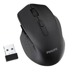 【国内正規品】PHILIPS ワイヤレスマウス Bluetooth&2.4GHz両対応 静音タイプ 5段階DPI調整 瞬時接続 無線マオス 7ボタン 進む/戻るボタン 省電力 Windows/Mac/iOS/Android多機種対応 軽量 SPK7547（ブラ