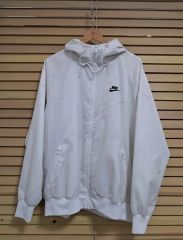 美品】NIKE ナイキ 半透明レインジャケット M クリア フーディ ブルー 