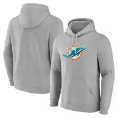 ファナティクス メンズ アウター パーカー・スウェット フリース Mens Fanatics Heather Gray Miami Dolphins Deliver Fleece Pullover Hのサムネイル