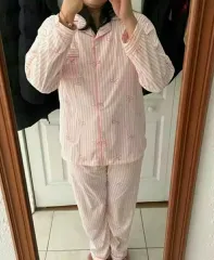 ピンクストライプ リー リボン パジャマ セット