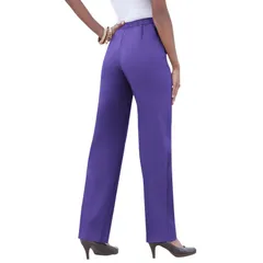 ロアマンズ レディース ボトムス カジュアルパンツ ストレート プラスサイズ プチ Roamans Womens Plusize Petite Classic Bend Over Pant Woven PullOn Straight Leg Pant Grap