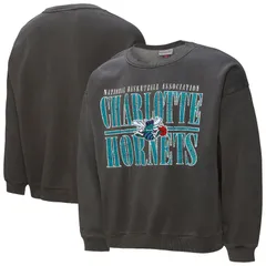 ミッチェルネス メンズ アウター パーカー・スウェット シャツ ダウン フリース Mens Mitchell Ness Black Charlotte Hornets NBA Downtown Colのサムネイル