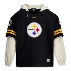 フォーティセブンブランド メンズ アウター パーカー・スウェット Vネック Tシャツ トール 47 Brand Mens 47 Black Pittsburgh Steelers Big Tall Sのサムネイル