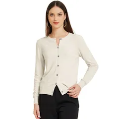 アレグラ ケー レディース アウター ニット・セーター ボタンダウン クルーネック カーディガン ダウン ALLEGRA K Womens Lightweight Sweater Crewneck Button Down Long Sleeve Cardiga