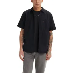 リーバイス メンズ トップス Tシャツ ボタンダウン Mens Levis Classic Pocket Short Sleeve Button Down Jet Black ブラック