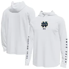 アンダーアーマー メンズ トップス Tシャツ 長袖 Mens Under Armour White Notre Dame Fighting Irish Tech Stretch LongSleeve