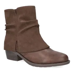 イージーストリート レディース シューズ ブーツ・レインブーツ アンクル ヒール Easy Street Kudos Womens Block Heel Ankle Boots Brown ブラウン