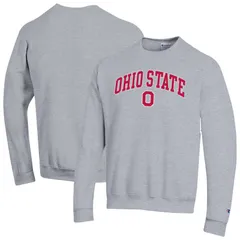 チャンピオン メンズ トップス Tシャツ スウェット ロゴ MensChampion Heather Gray Ohio State Buckeyes Arch Over Logo Pullover