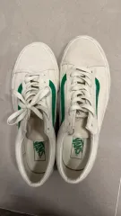 VANS オールドスクール 白/グリーン スニーカー