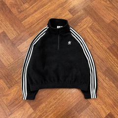 00s Y2k adidas ハーフジップナイロンプルオーバー 白 L テック系 