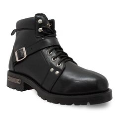 アドテック メンズ シューズ ブーツ・レインブーツ レース AdTec Lace Zipper Mens 6in Motorcycle Boots Black ブラック