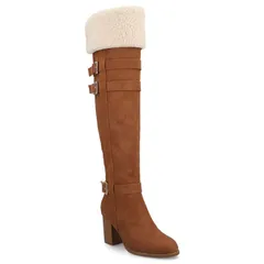 ジャーニー レディース シューズ ブーツ・レインブーツ Journee Alyza Womens Comfort Buckle Detail OvertheKnee Zipper Almond Toe