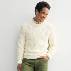 ソノマ メンズ アウター ニット・セーター Mensonoma Goods For Life Cable Knit Crew Sweater Ivory アイボリーのサムネイル