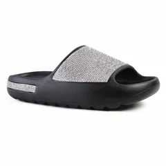 ロンドンラグ レディース シューズ サンダル London Rag DUMBA Diamante Womens Pool Sliders Black ブラック