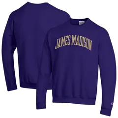 チャンピオン メンズ トップス Tシャツ スウェット フリース Mens Champion Purple James Madison Dukes Basic Arch Fleece Pullover Sweatshirt Jmd Purple パープル