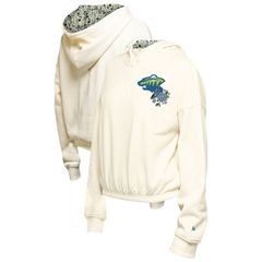 뉴 엘라 여성 탑스 티셔츠 플라워 무늬 크롭드 플라워 파커 Womens New Era Creaminnesota Wild Glam Game QuarterZip C