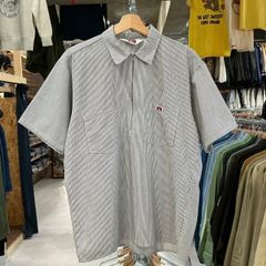 FUTURA フューチュラ ハーフジップ ヒッコリー 半袖 ワークシャツ L