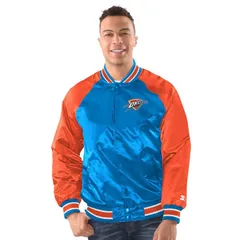 スターター レディース アウター ジャケット・ブルゾン Tシャツ Menstarter BlueOrange Oklahoma City Thunder Inductee FullSnap Varsiのサムネイル