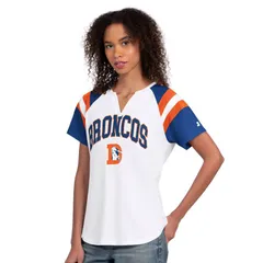 スターター レディース トップス Tシャツ Womenstarter White Denver Broncos Game Onotch Neck TShirt Den White ホワイトのサムネイル