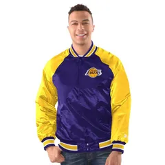 スターター レディース アウター ジャケット・ブルゾン Tシャツ Menstarter PurpleGold Los Angeles Lakers Inductee Raglan FullSnap Vのサムネイル