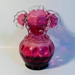 フェントンFentonホブネイル クランベリーオパールセント花瓶 フラワー