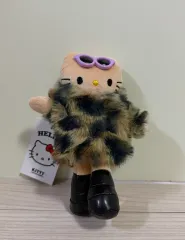 レオパード柄 ファーコート ロングダリ キーティ ぬいぐるみ キーホルダー