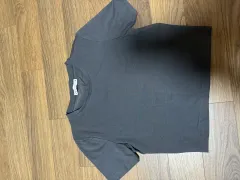 新品) ZARA ザラ 半袖 クロップドTシャツ チャコール