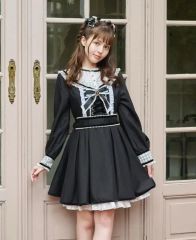 新品 LIZ LISA ハウンドトゥースチュールセーラーワンピース ブラック