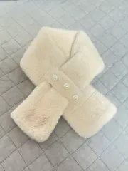 アイボリー ファー マフラー パール
