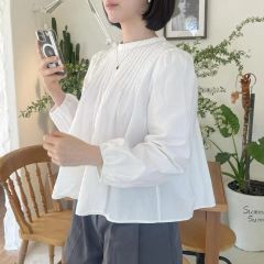 美品】anuans ピンタックギャザーボリュームブラウス アイボリー