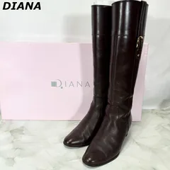 【美品】ダイアナ DIANA ロングブーツ ハイヒール 本革 レザー ゴールド金具 23 1/2 (23.5cm相当) 箱付き