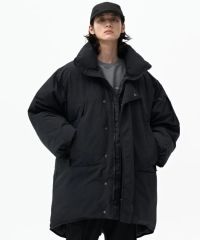 無印 撥水スタンドカラーダウンコート ブラック 黒 M モンスター