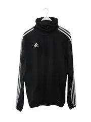 アディダス adidas ハイネックカットソー L プルオーバー ウォームトップ ロゴプリント ブラック 黒 トップス