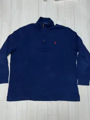 90s ポロラルフローレン ポニーロゴ コットン ニット ハーフジップ XXL