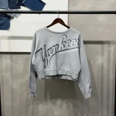 (90) MLB ニューヨーク・ヤンキース レディース ストリート プリンティング クロップド スウェット 長袖 Tシャツのサムネイル